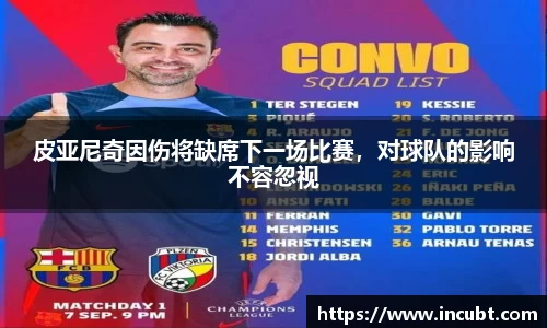 皮亚尼奇因伤将缺席下一场比赛，对球队的影响不容忽视